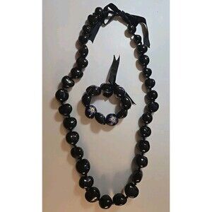 Hawaiian Kukui Nut Lei Necklace & Bracelet Wristlet Lot